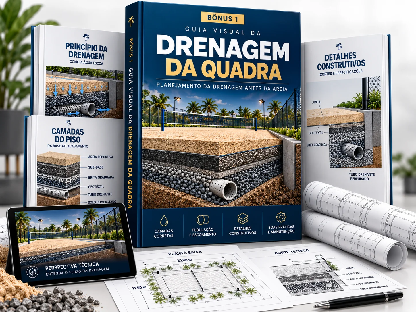 Bônus 1: guia visual da drenagem da quadra